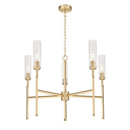 Z-Lite 5 Light Chandelier, Modern Gold