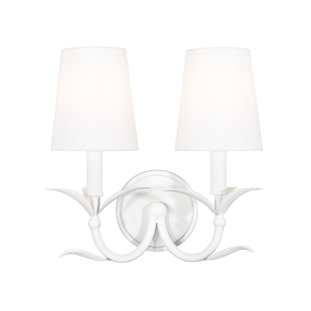 Z-Lite 2 Light Wall Sconce, Textured White