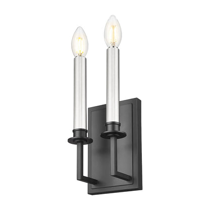 Z-Lite 1 Light Wall Sconce, Matte Black