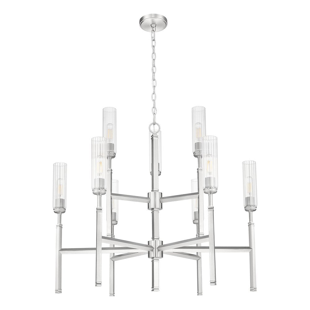 Z-Lite 9 Light Chandelier, Brushed Nickel