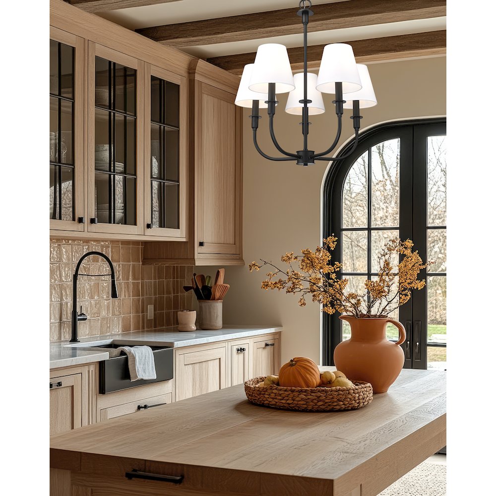 Tova 5 Light Matte Black Chandelier