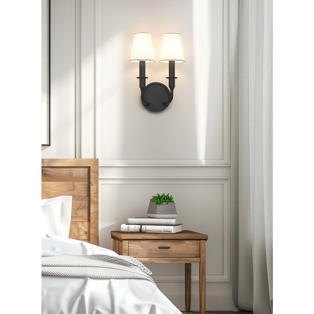 Tova 2 Light Matte Black Wall Sconce