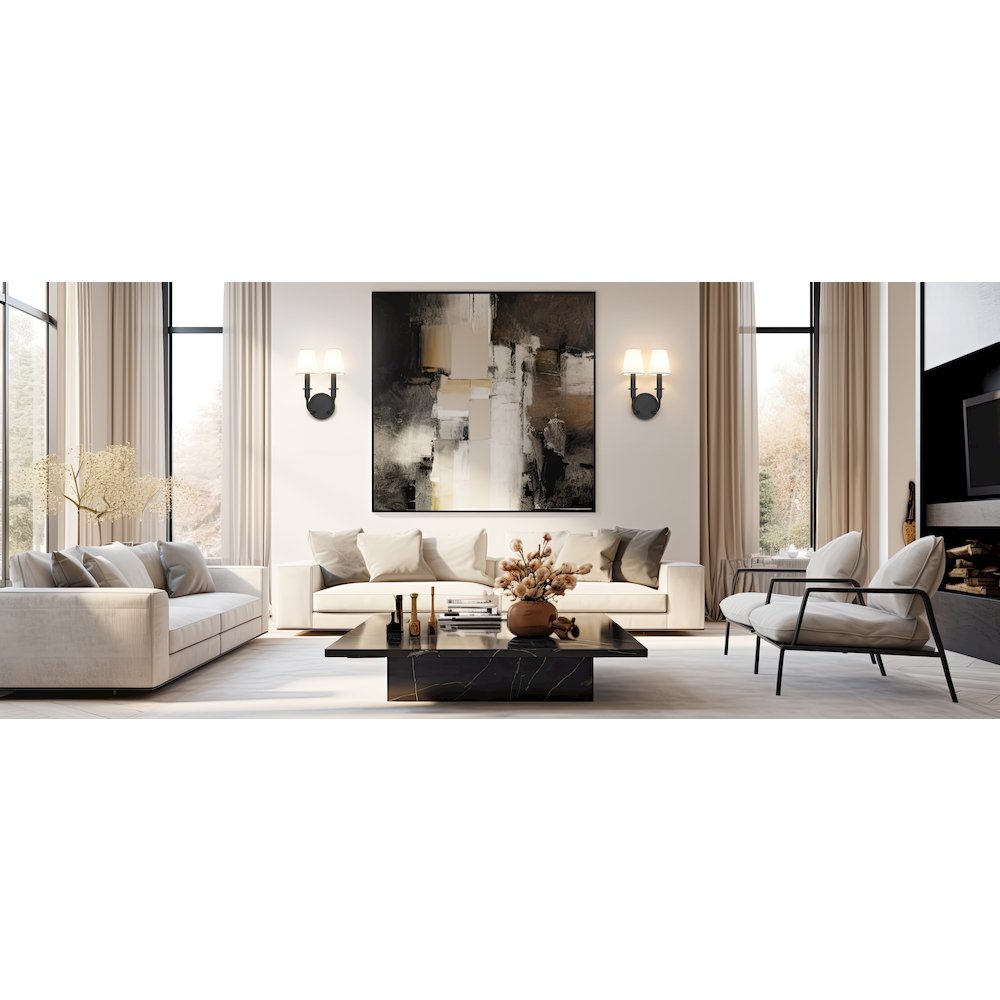 Tova 2 Light Matte Black Wall Sconce