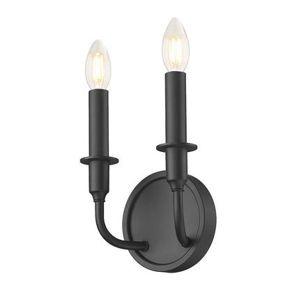 Tova 2 Light Matte Black Wall Sconce