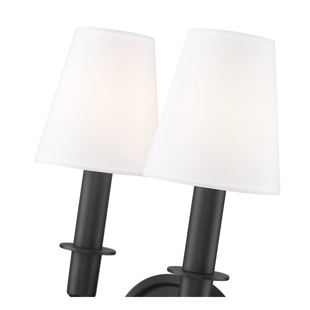 Tova 2 Light Matte Black Wall Sconce