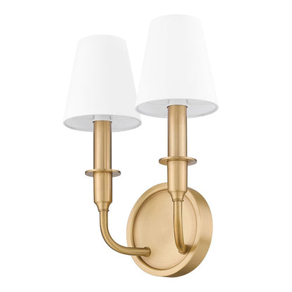 Tova 2 Light Rubbed Brass Wall Sconce