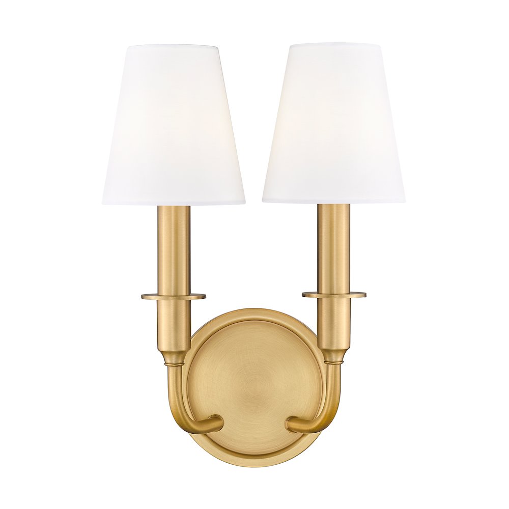 Tova 2 Light Rubbed Brass Wall Sconce