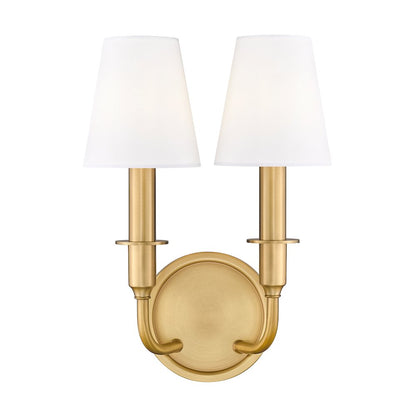 Tova 2 Light Rubbed Brass Wall Sconce