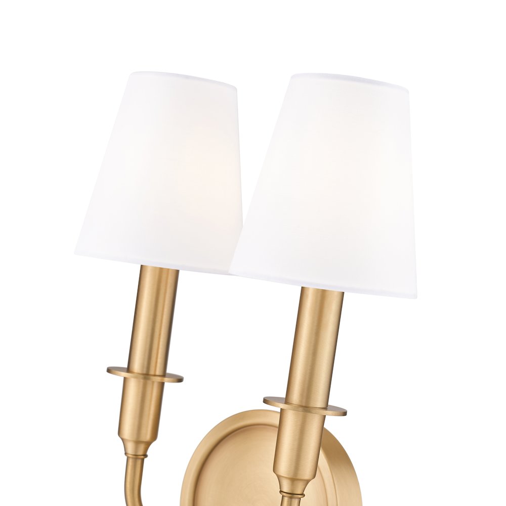 Tova 2 Light Rubbed Brass Wall Sconce