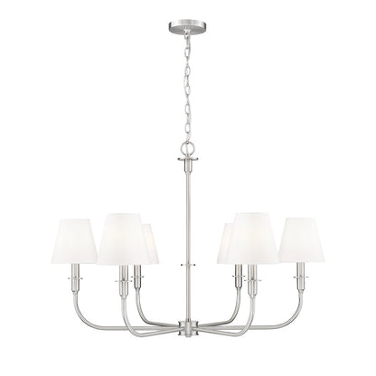 Tova 6 Light Brushed Nickel Chandelier
