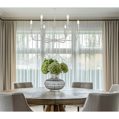 Tova 6 Light Brushed Nickel Chandelier