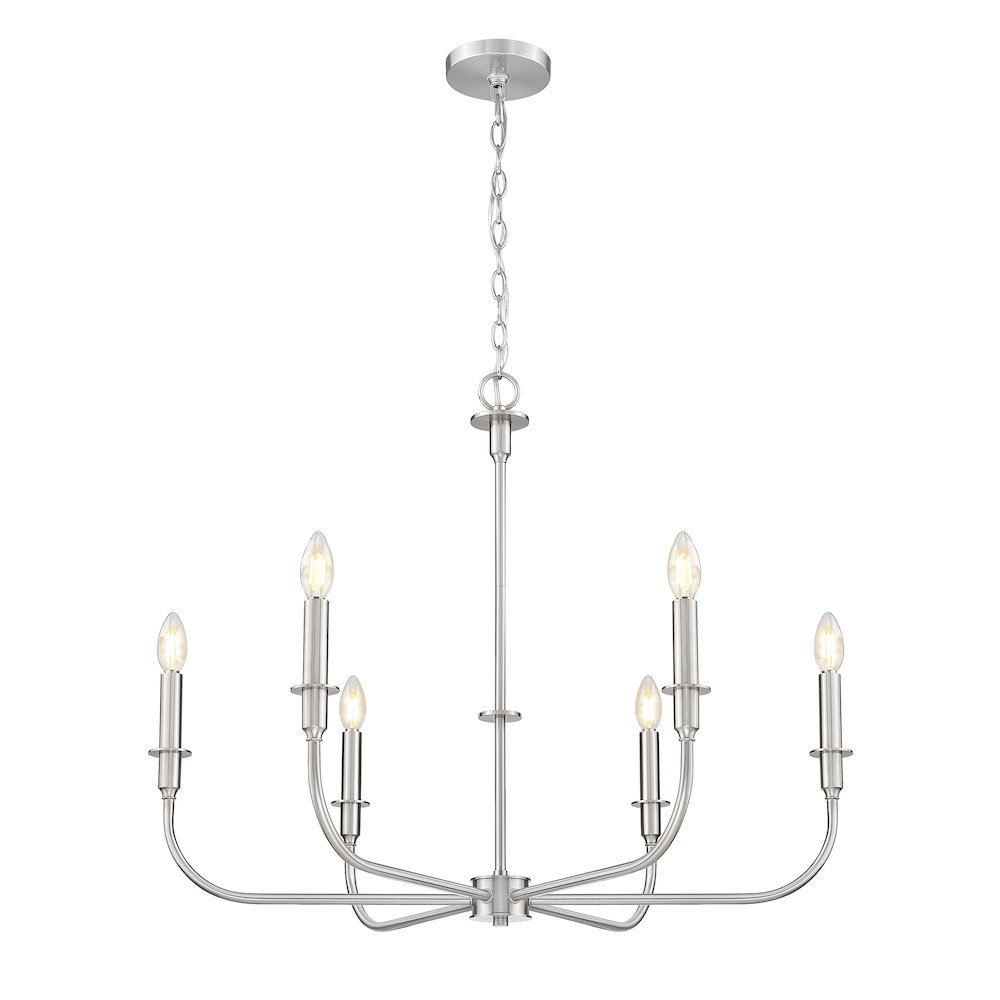 Tova 6 Light Brushed Nickel Chandelier