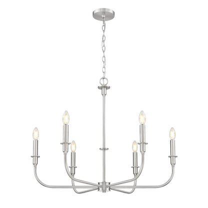 Tova 6 Light Brushed Nickel Chandelier