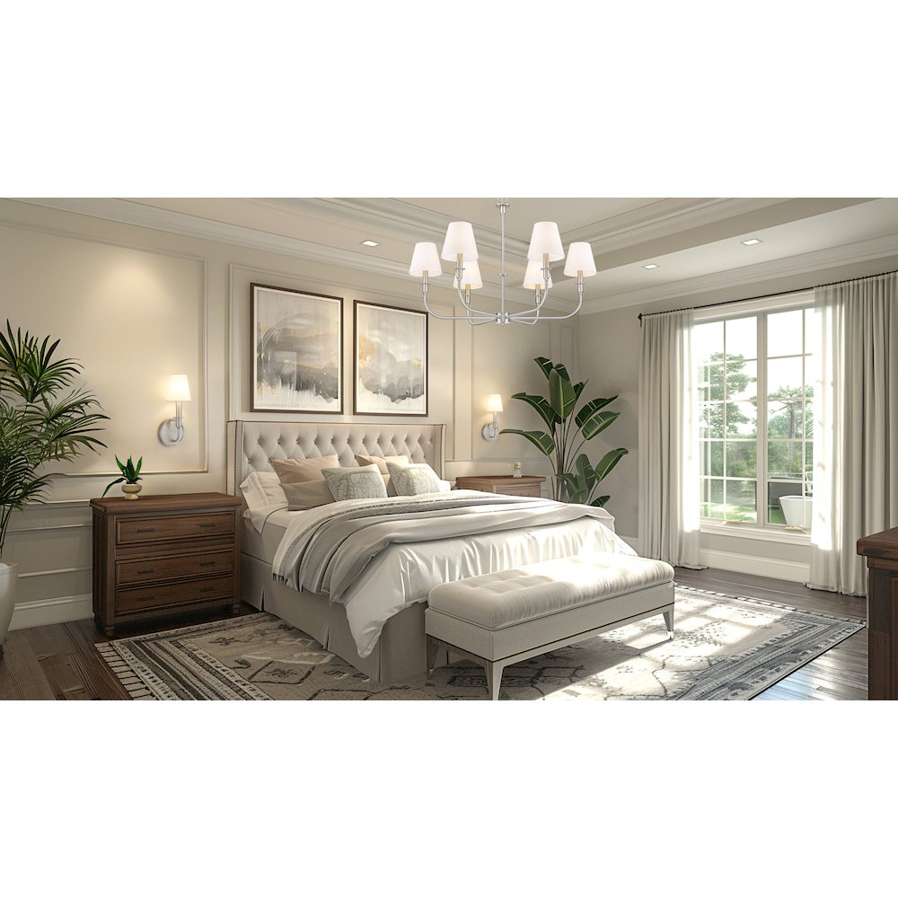 Tova 6 Light Brushed Nickel Chandelier