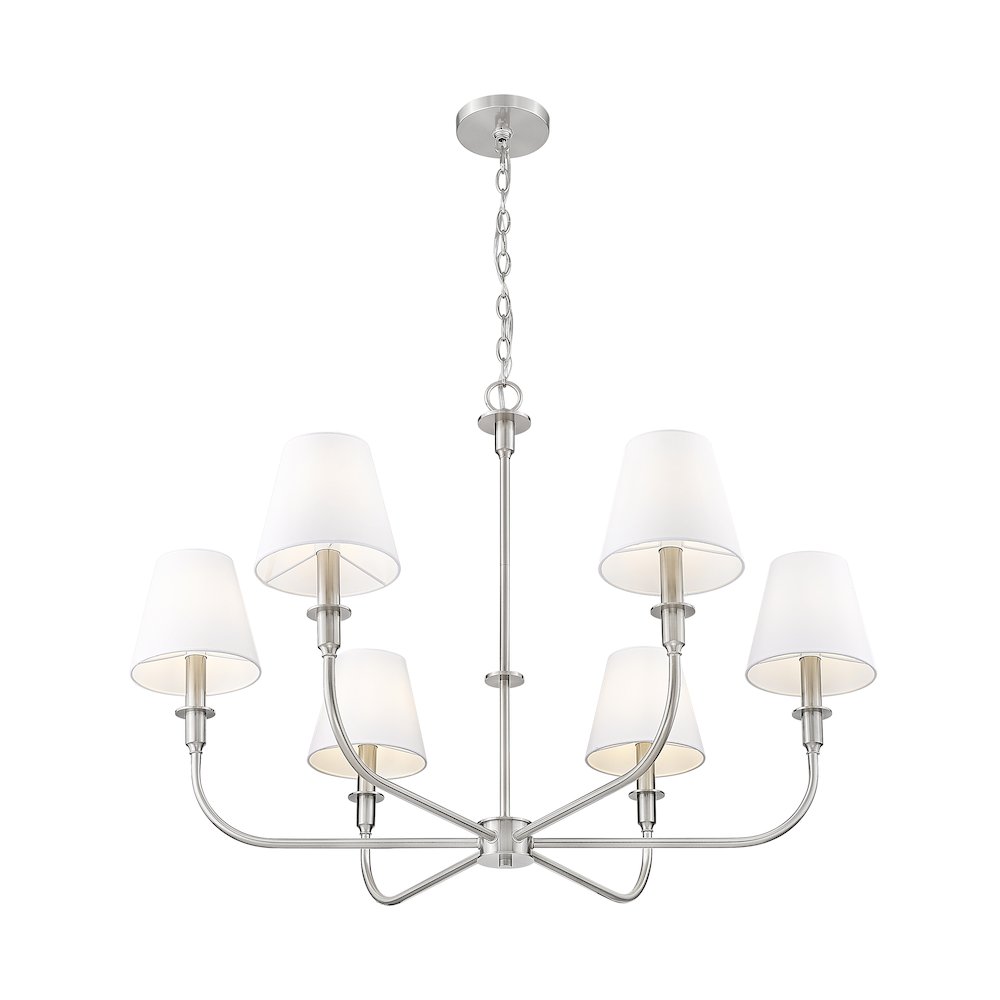 Tova 6 Light Brushed Nickel Chandelier
