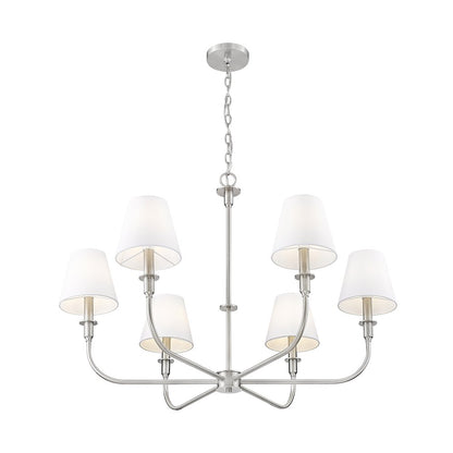 Tova 6 Light Brushed Nickel Chandelier