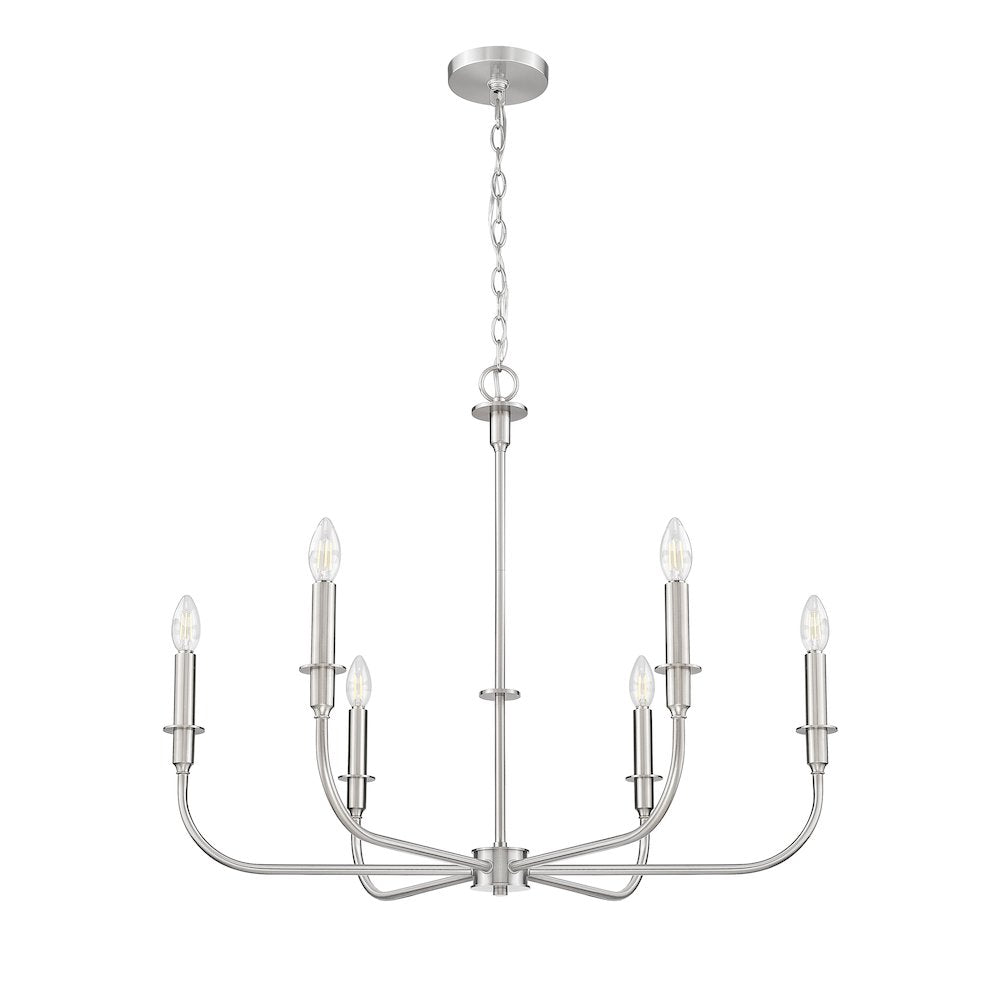 Tova 6 Light Brushed Nickel Chandelier
