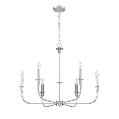 Tova 6 Light Brushed Nickel Chandelier