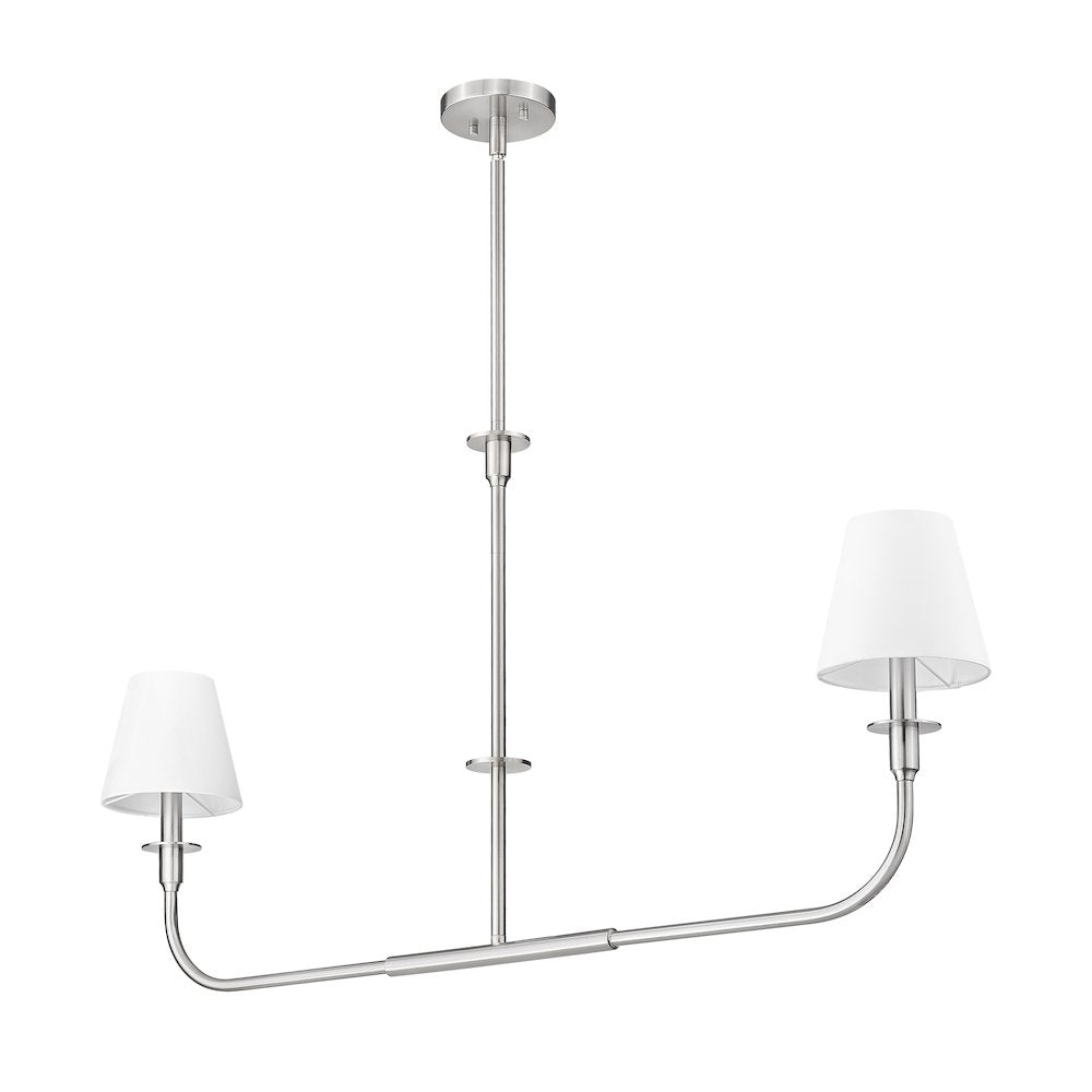 Tova 2 Light Brushed Nickel Linear Chandelier