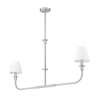 Tova 2 Light Brushed Nickel Linear Chandelier