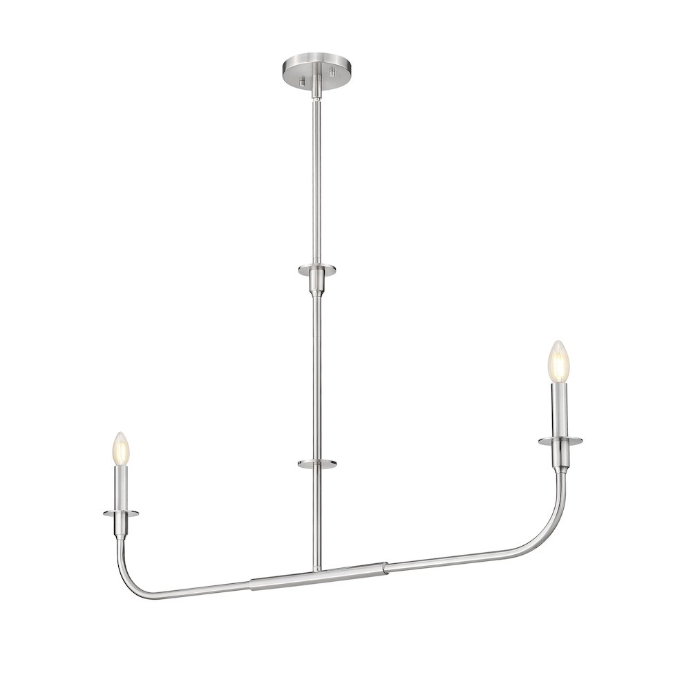 Tova 2 Light Brushed Nickel Linear Chandelier
