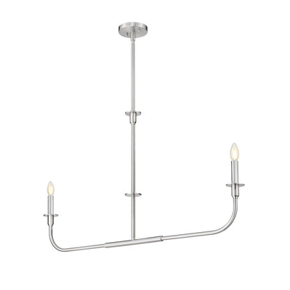 Tova 2 Light Brushed Nickel Linear Chandelier