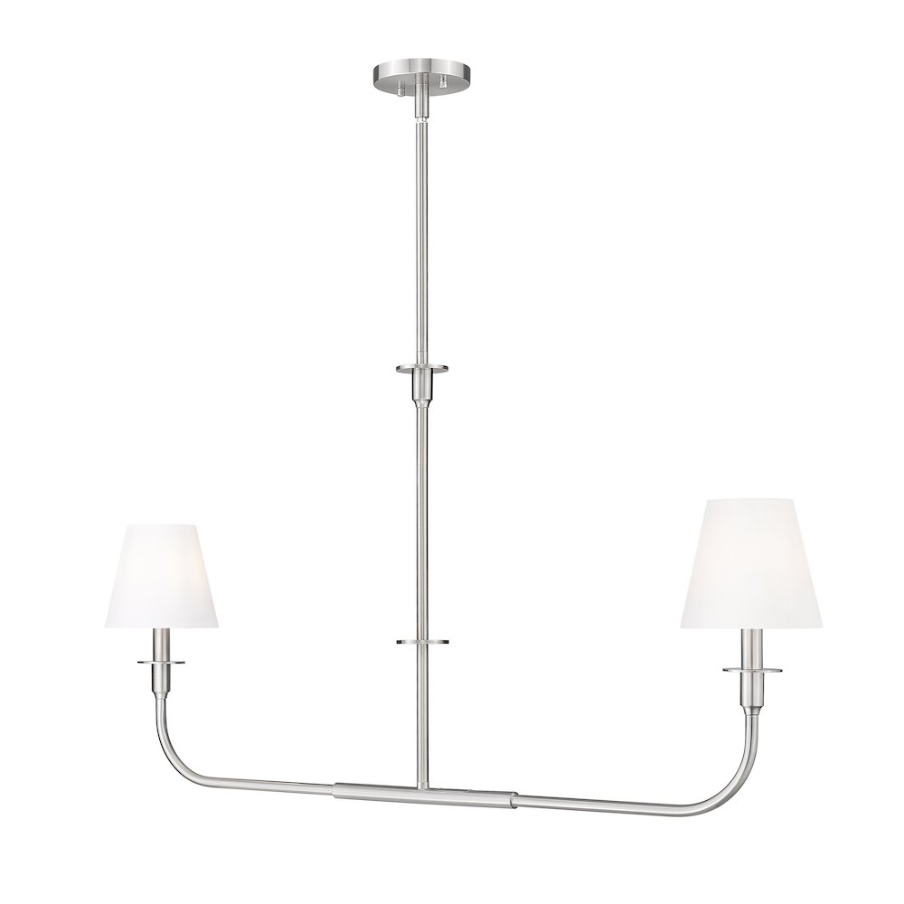 Tova 2 Light Brushed Nickel Linear Chandelier