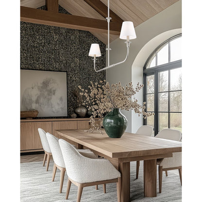 Tova 2 Light Brushed Nickel Linear Chandelier