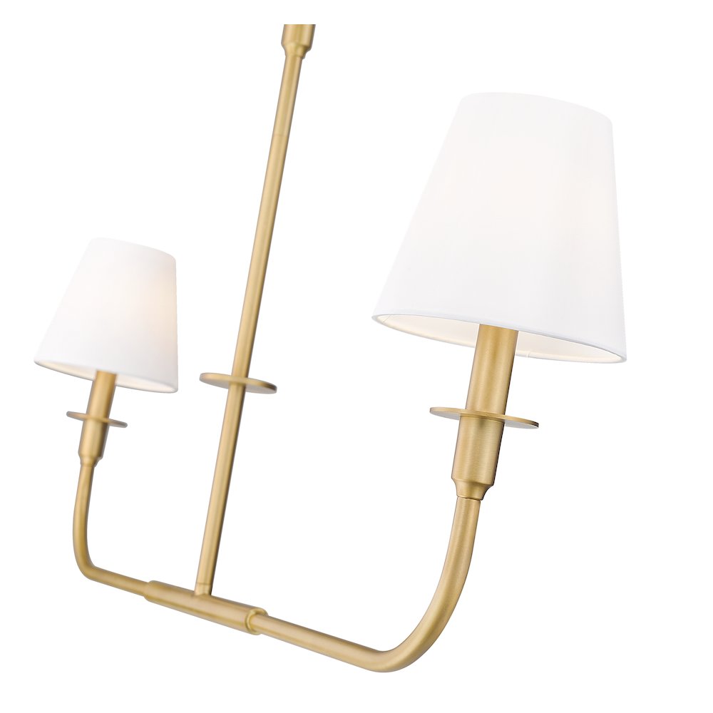 Tova 2 Light Rubbed Brass Linear Chandelier