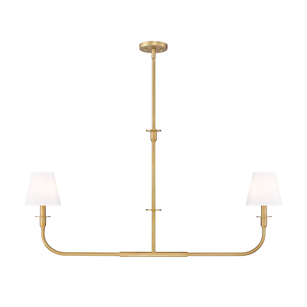 Tova 2 Light Rubbed Brass Linear Chandelier