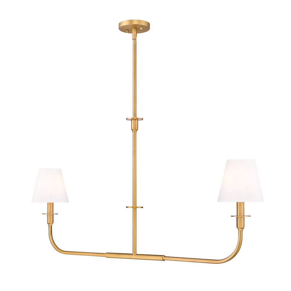 Tova 2 Light Rubbed Brass Linear Chandelier