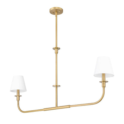 Tova 2 Light Rubbed Brass Linear Chandelier