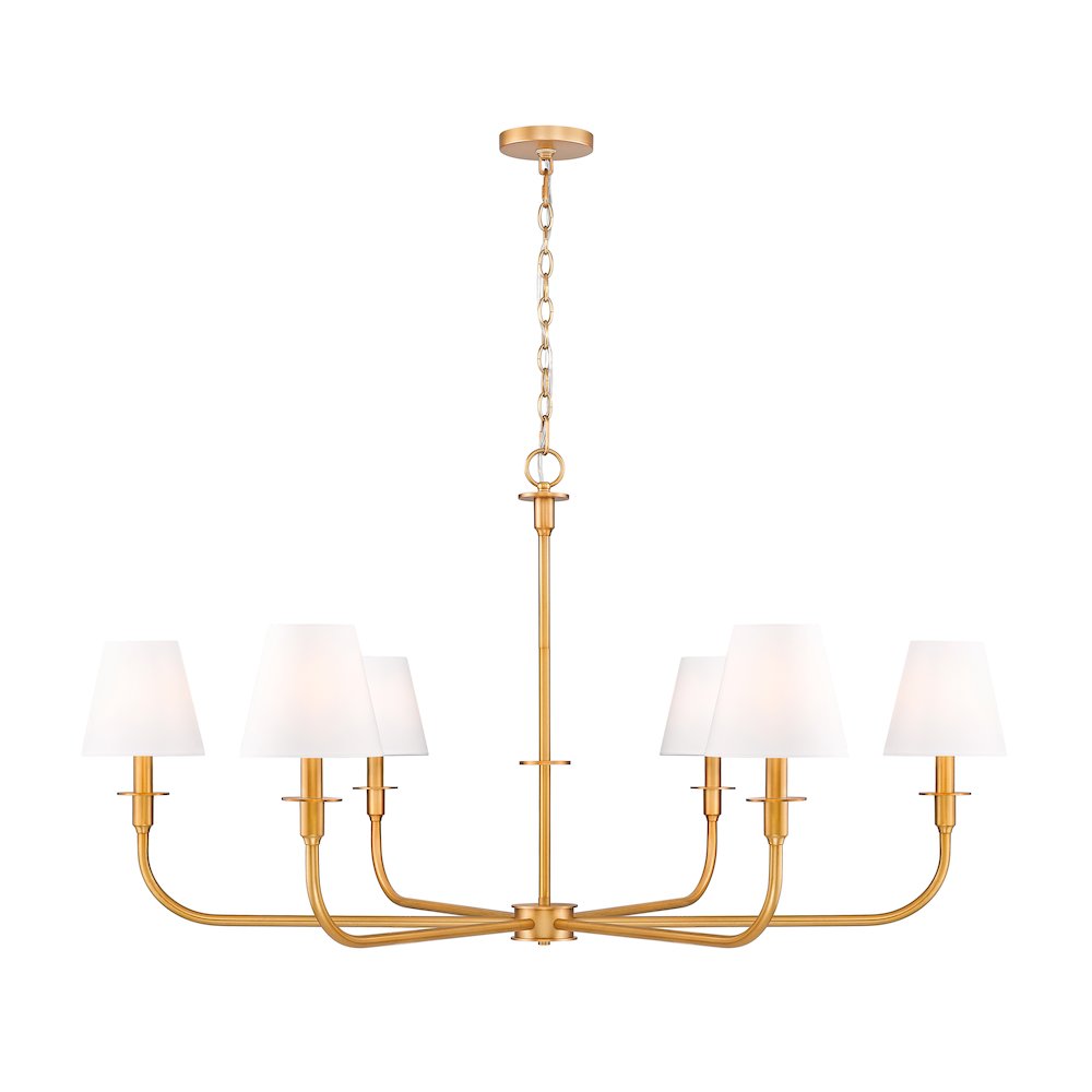Tova 6 Light Rubbed Brass Chandelier