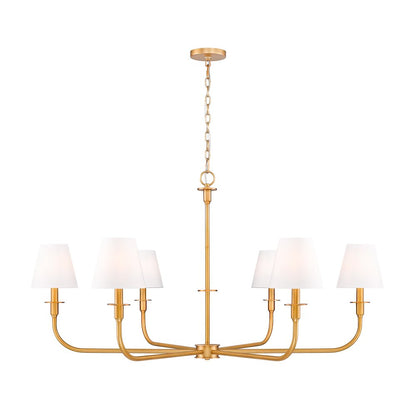 Tova 6 Light Rubbed Brass Chandelier