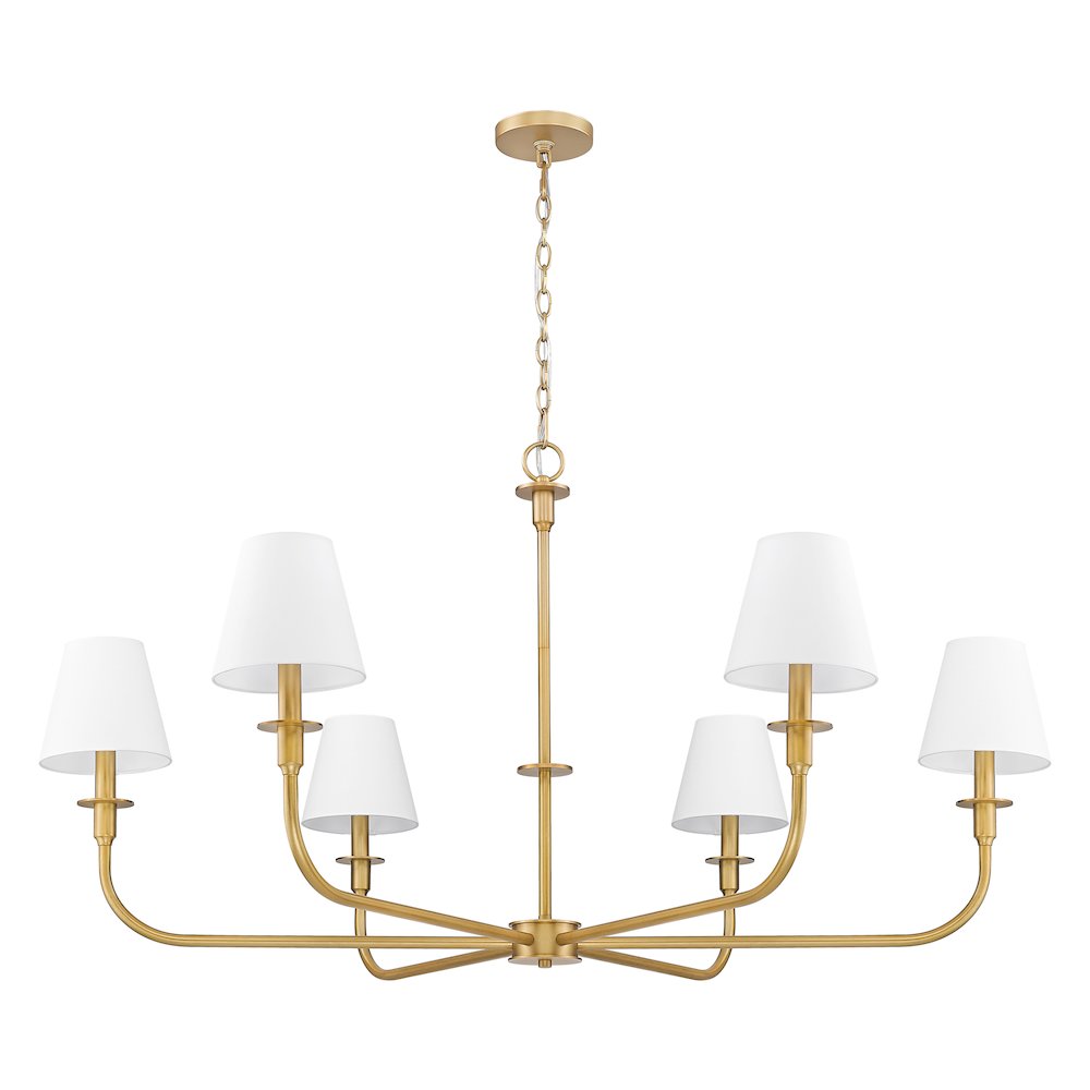 Tova 6 Light Rubbed Brass Chandelier