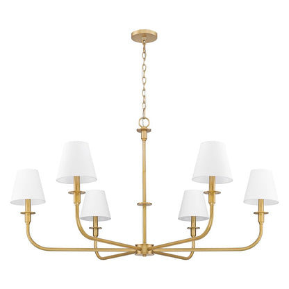 Tova 6 Light Rubbed Brass Chandelier