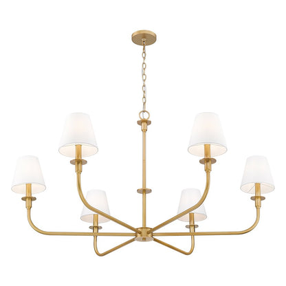 Tova 6 Light Rubbed Brass Chandelier