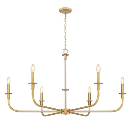 Tova 6 Light Rubbed Brass Chandelier