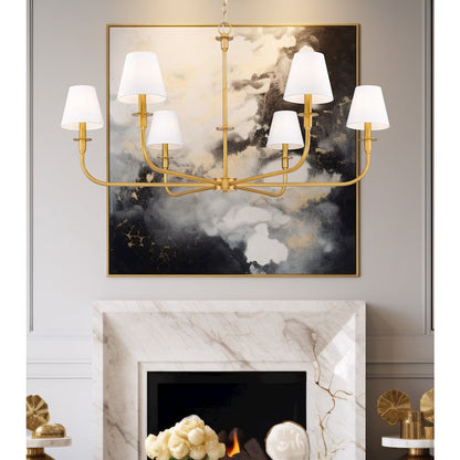 Tova 6 Light Rubbed Brass Chandelier