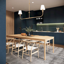 Tova 2 Light Rubbed Brass Linear Chandelier