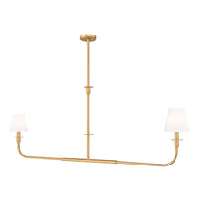 Tova 2 Light Rubbed Brass Linear Chandelier