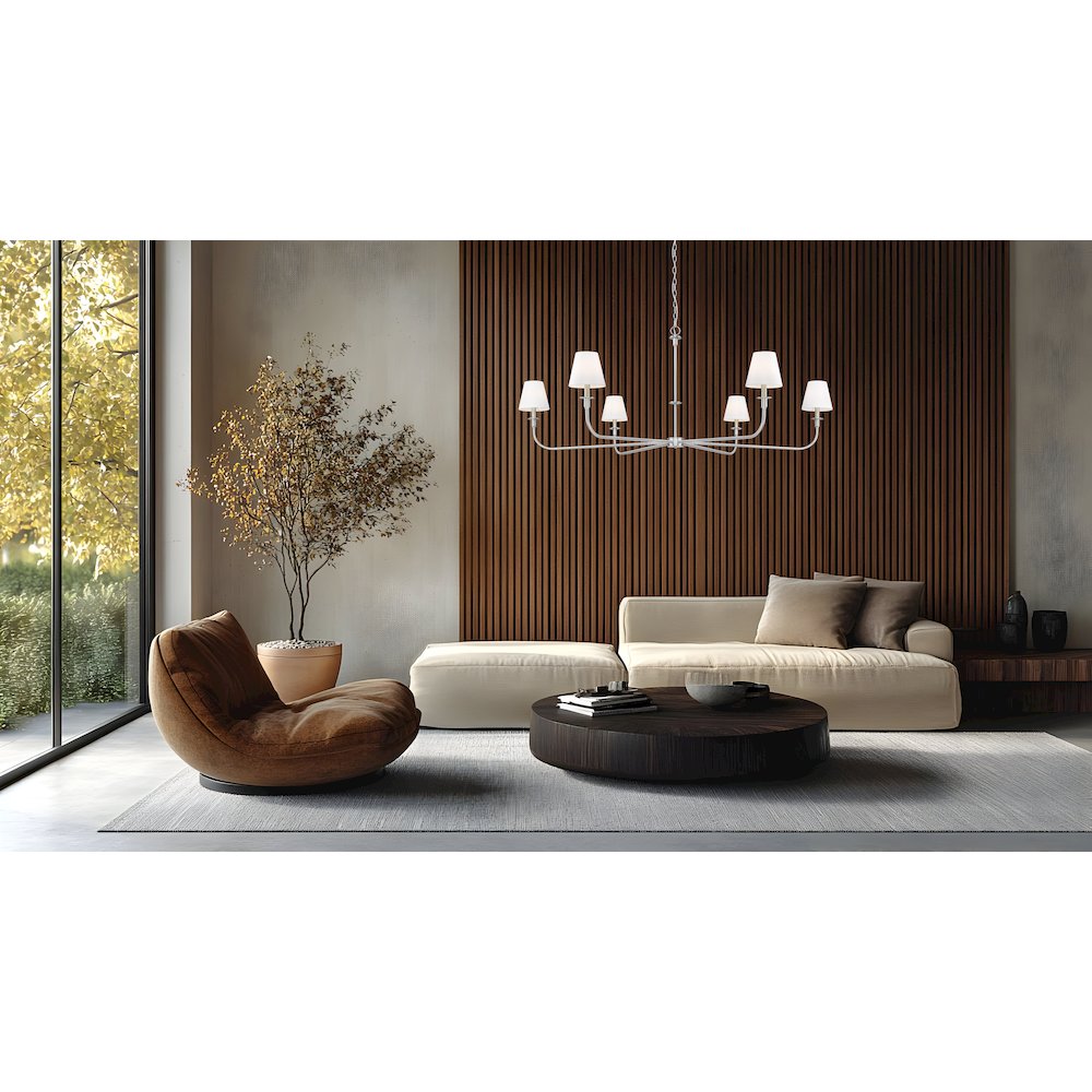 Tova 6 Light Brushed Nickel Chandelier