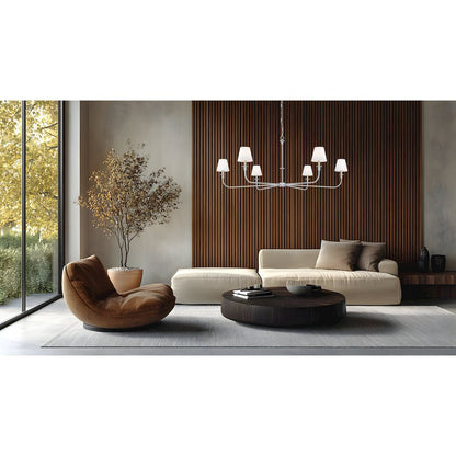 Tova 6 Light Brushed Nickel Chandelier