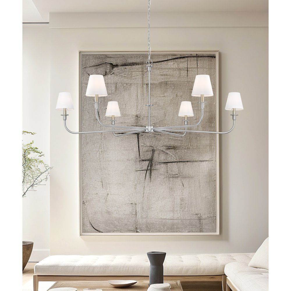 Tova 6 Light Brushed Nickel Chandelier