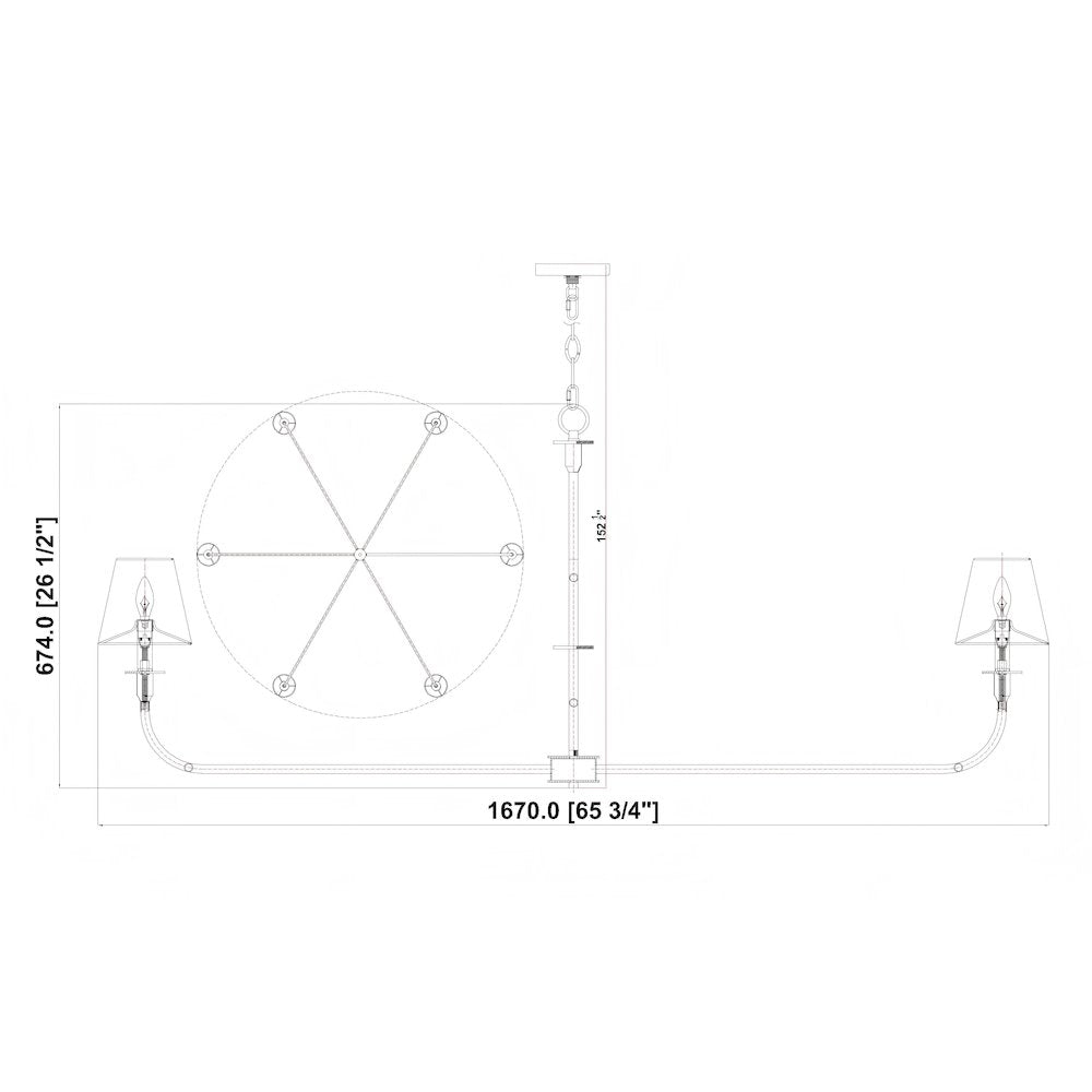 Tova 6 Light Brushed Nickel Chandelier