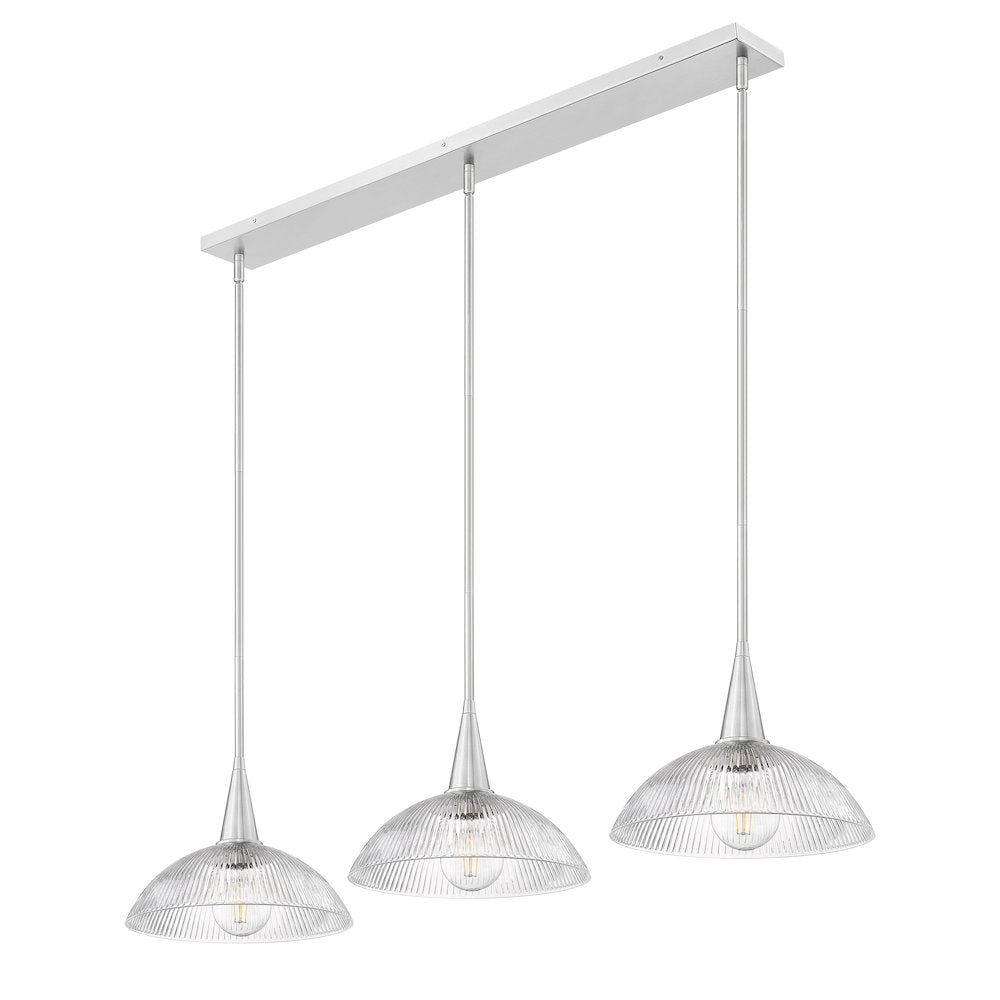 Lunelle 3 Light Brushed Nickel Linear Chandelier