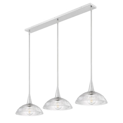 Lunelle 3 Light Brushed Nickel Linear Chandelier