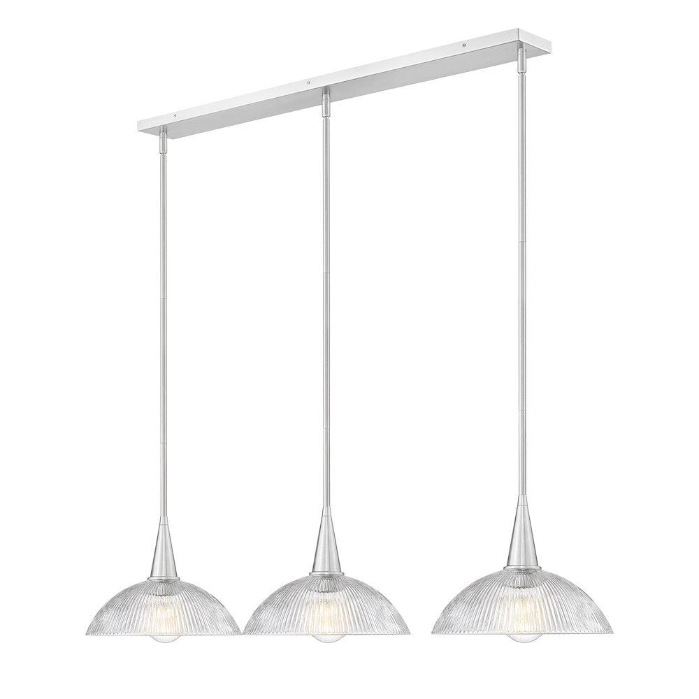 Lunelle 3 Light Brushed Nickel Linear Chandelier