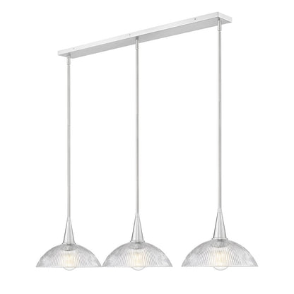 Lunelle 3 Light Brushed Nickel Linear Chandelier