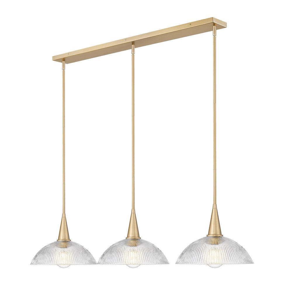 Lunelle 3 Light Modern Gold Linear Chandelier